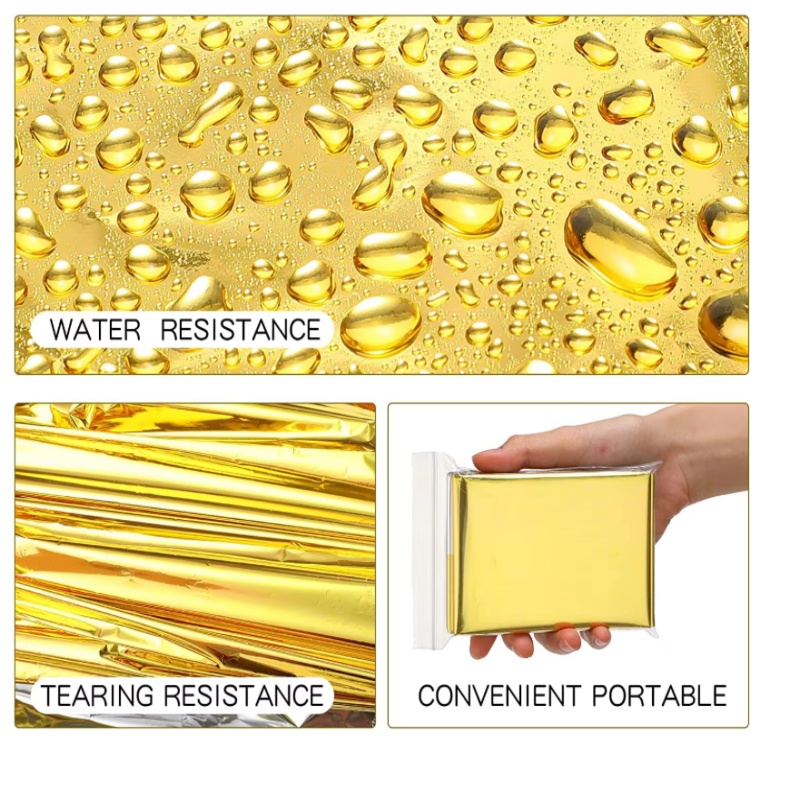 Survival Blanket Reflective - Confezione da 4 coperte termiche riflettenti